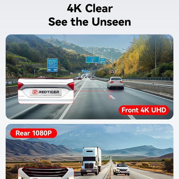 REDTIGER Dash Cam Front Rear, 4K/2.5K Full HD Dash Camera for Cars - Picture 9 of 9